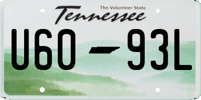 TN license plate U6093L