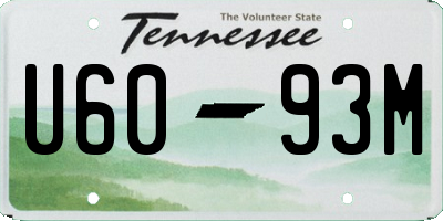 TN license plate U6093M