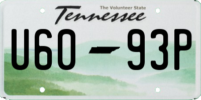 TN license plate U6093P
