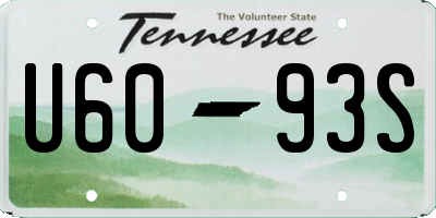 TN license plate U6093S