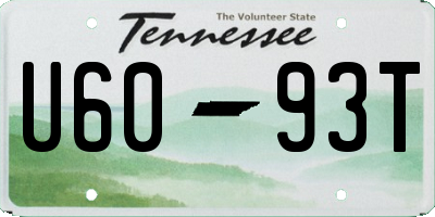 TN license plate U6093T