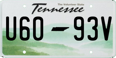TN license plate U6093V