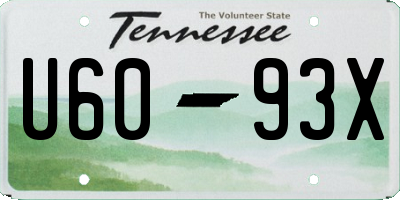 TN license plate U6093X