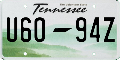 TN license plate U6094Z