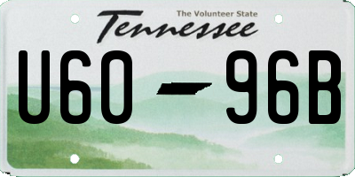TN license plate U6096B