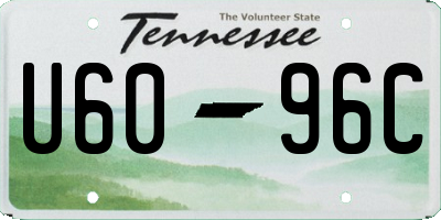 TN license plate U6096C