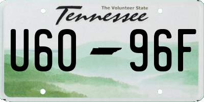 TN license plate U6096F