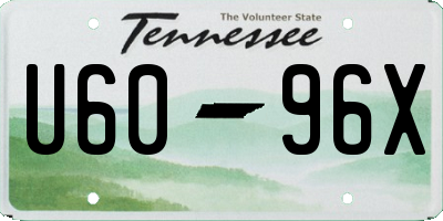 TN license plate U6096X