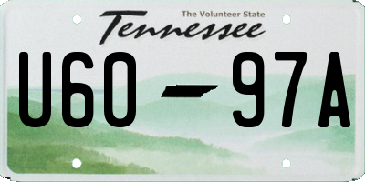 TN license plate U6097A