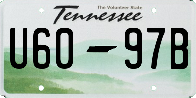 TN license plate U6097B