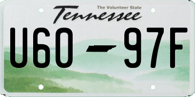 TN license plate U6097F