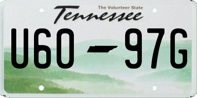 TN license plate U6097G