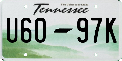 TN license plate U6097K