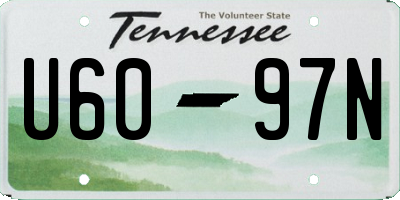 TN license plate U6097N