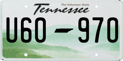 TN license plate U6097O
