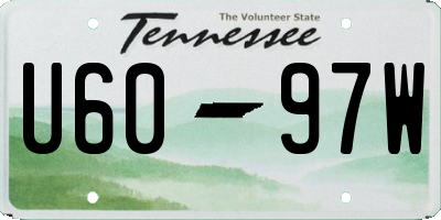 TN license plate U6097W