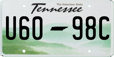 TN license plate U6098C