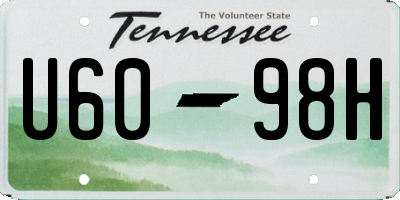 TN license plate U6098H