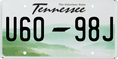 TN license plate U6098J