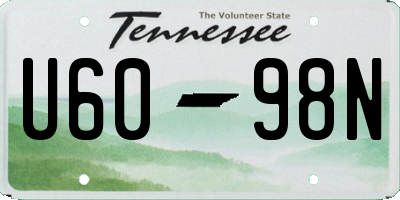 TN license plate U6098N