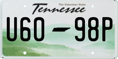 TN license plate U6098P