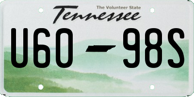 TN license plate U6098S