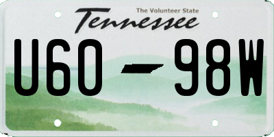 TN license plate U6098W