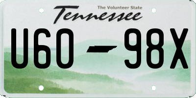 TN license plate U6098X