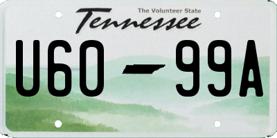 TN license plate U6099A
