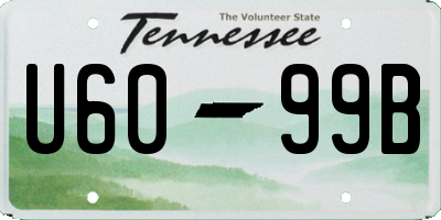 TN license plate U6099B