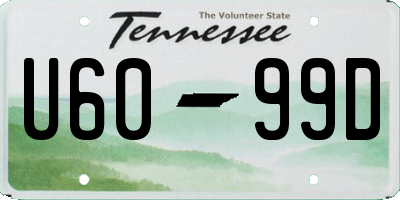 TN license plate U6099D
