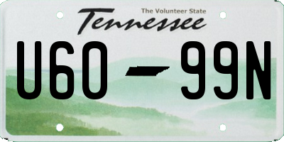 TN license plate U6099N