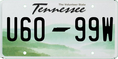 TN license plate U6099W