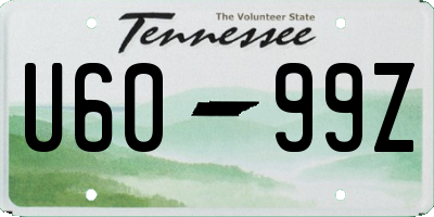 TN license plate U6099Z