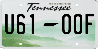 TN license plate U6100F
