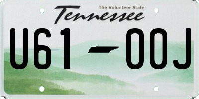 TN license plate U6100J