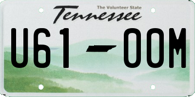 TN license plate U6100M