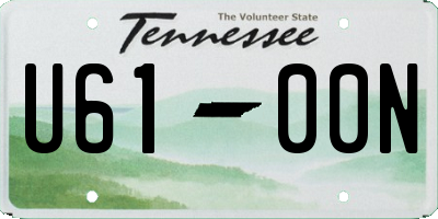 TN license plate U6100N