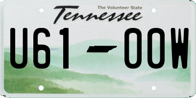 TN license plate U6100W