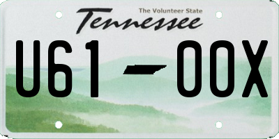 TN license plate U6100X