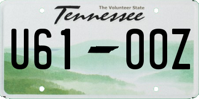 TN license plate U6100Z