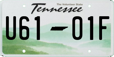 TN license plate U6101F