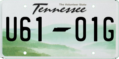 TN license plate U6101G