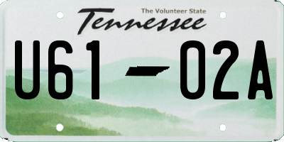 TN license plate U6102A