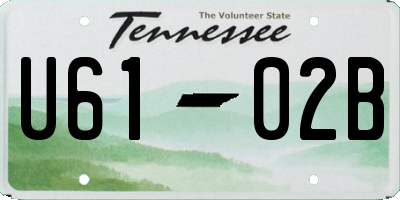 TN license plate U6102B