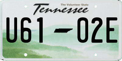 TN license plate U6102E
