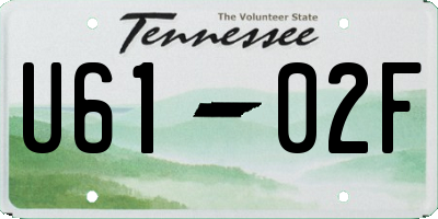 TN license plate U6102F
