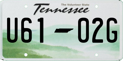 TN license plate U6102G
