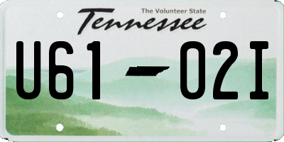 TN license plate U6102I