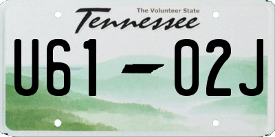 TN license plate U6102J